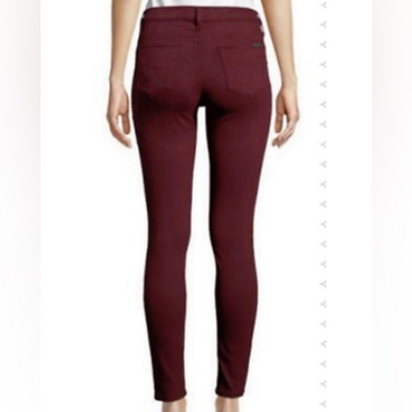 Hudson Jeans Women's Burgundy Midrise Ankle Natalie Skinny Stretch Jeans - Picture 3 of 9
